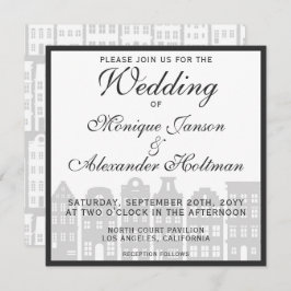 Amsterdam Canal Houses Dutch Wedding Invitation Kaart