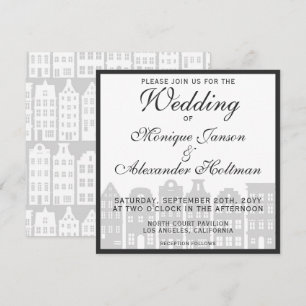 Amsterdam Canal Houses Dutch Wedding Invitation Kaart