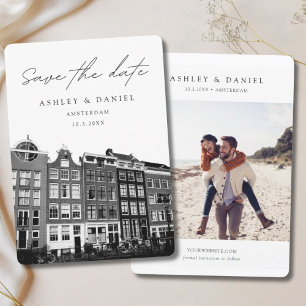 Amsterdam Canal Houses Foto Save the Date Kaart