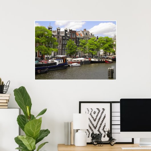 Amsterdam Canal Houses Photo Poster (Thuiskantoor)