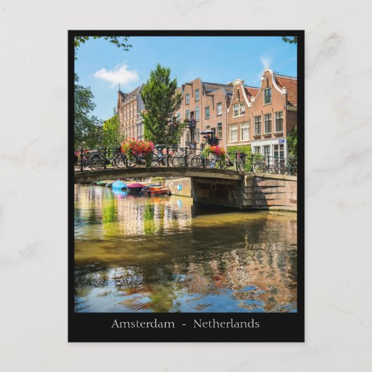 Amsterdam Canal, Nederland Briefkaart (Voorkant)