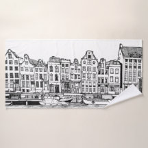 Amsterdam Canal Netherlands Cityscape Illustratie
