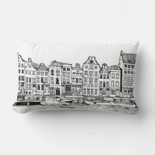 Amsterdam Canal Netherlands Cityscape Illustratie Kussen