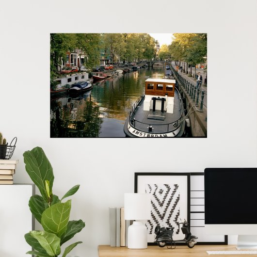 Amsterdam Canal Poster (Thuiskantoor)