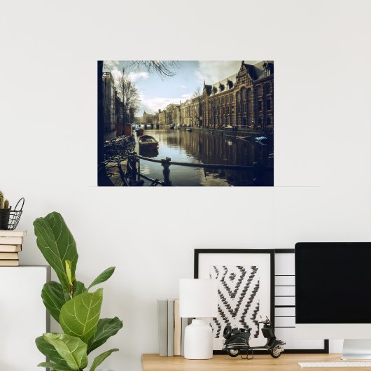Amsterdam Canal Poster (Thuiskantoor)