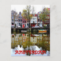 Amsterdam Canal Rainy Spring Day