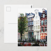 Amsterdam Canal Rainy Spring Day Briefkaart (Voorkant / Achterkant)