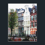 Amsterdam Canal Rainy Spring Day Briefkaart<br><div class="desc">hallo! Ik hoop dat je deze foto leuk vindt. Voel je vrij om je eigen tekst toe te voegen en mijn winkels op meer te controleren!</div>