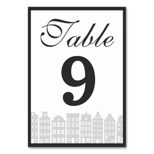 Amsterdam Canal Row Houses Dutch Wedding Reception Kaart (Voorkant)