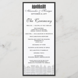 Amsterdam Canal Row Huizen Dutch Wedding Program Programmakaart