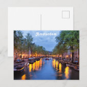 Amsterdam Canal te Dusk Briefkaart (Voorkant / Achterkant)