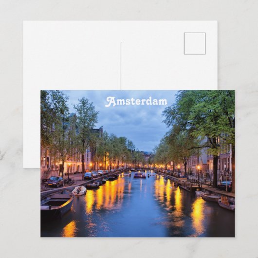 Amsterdam Canal te Dusk Briefkaart (Voorkant / Achterkant)