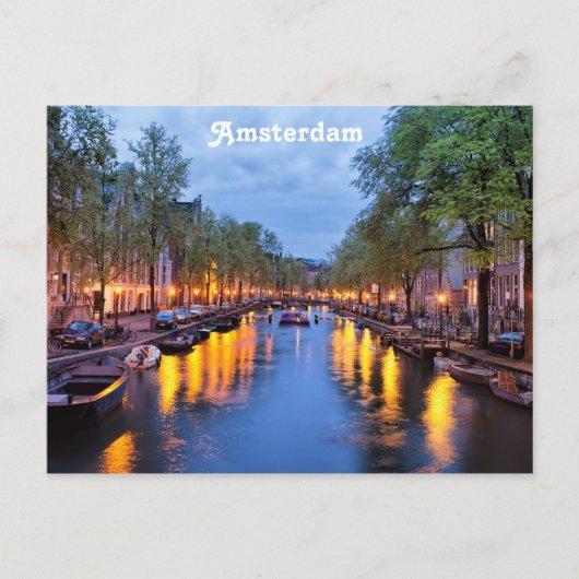 Amsterdam Canal te Dusk Briefkaart (Voorkant)