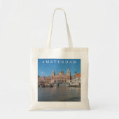 Amsterdam Central Station uitzicht canvas tas (Voorkant)