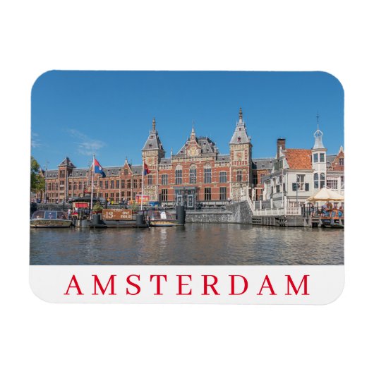 Amsterdam Central Station uitzicht fridge magnet Magneet (Horizontaal)