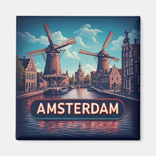 🧲 Amsterdam City Break Herinnering Nederland 🌆 Magneet