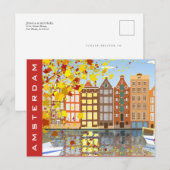 Amsterdam City Canal Autumn Colorful Briefkaart (Voorkant / Achterkant)