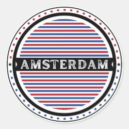 Amsterdam City Pride Emblem – Dutch Identity Ronde Sticker