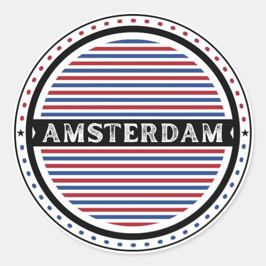 Amsterdam City Pride Emblem – Dutch Identity Ronde Sticker (Voorkant)