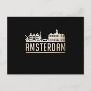Amsterdam City Stadsbeeld Skyline Grappig cadeau i Briefkaart
