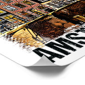 Amsterdam City Streets Vintage Travel Art Poster (Hoek)