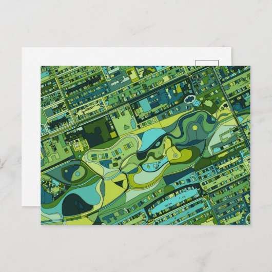 Amsterdam City Structure Map Briefkaart (Voorkant / Achterkant)