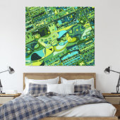 Amsterdam City Structure Map Canvas Afdruk (Insitu (Slaapkamer))