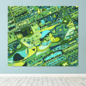 Amsterdam City Structure Map Canvas Afdruk (Insitu (Houten vloer))