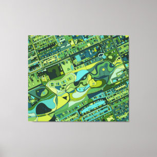 Amsterdam City Structure Map Canvas Afdruk