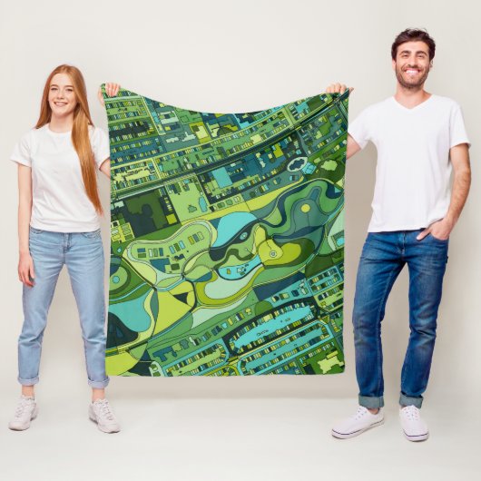 Amsterdam City Structure Map Fleece Deken (In situ)