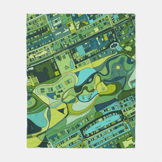 Amsterdam City Structure Map Fleece Deken (Voorkant)