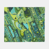 Amsterdam City Structure Map Fleece Deken (Voorkant (Horizontaal))