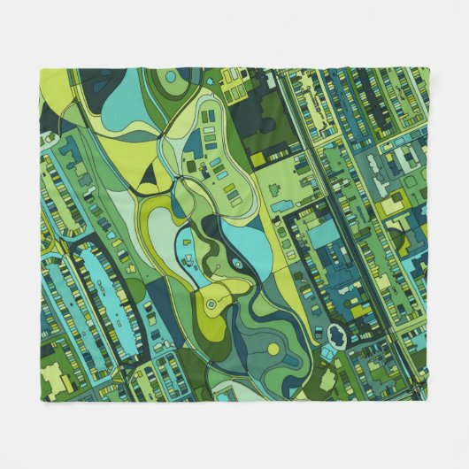 Amsterdam City Structure Map Fleece Deken (Voorkant (Horizontaal))