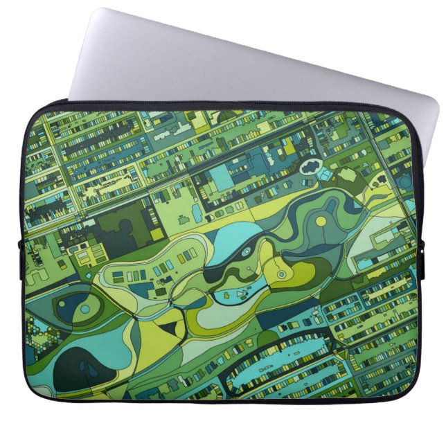 Amsterdam City Structure Map Laptop Sleeve (Voorkant)