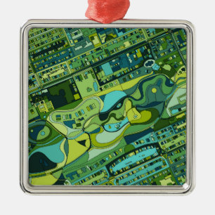 Amsterdam City Structure Map Metalen Ornament