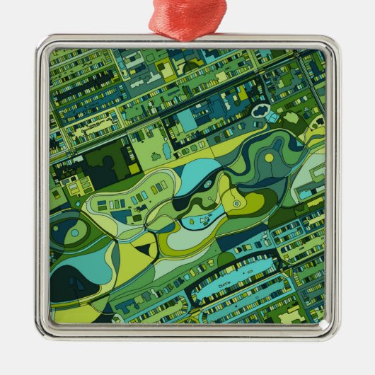 Amsterdam City Structure Map Metalen Ornament (Voorkant)