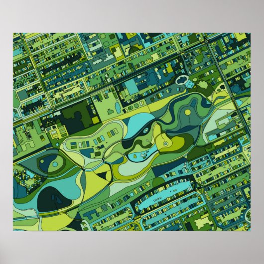 Amsterdam City Structure Map Poster (Voorkant)