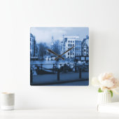 Amsterdam City-Uitzicht Delftware-stijl wandklok (Huis)