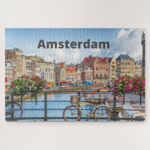 Amsterdam City Uitzicht - Oude gebouwen, rivieren, Legpuzzel