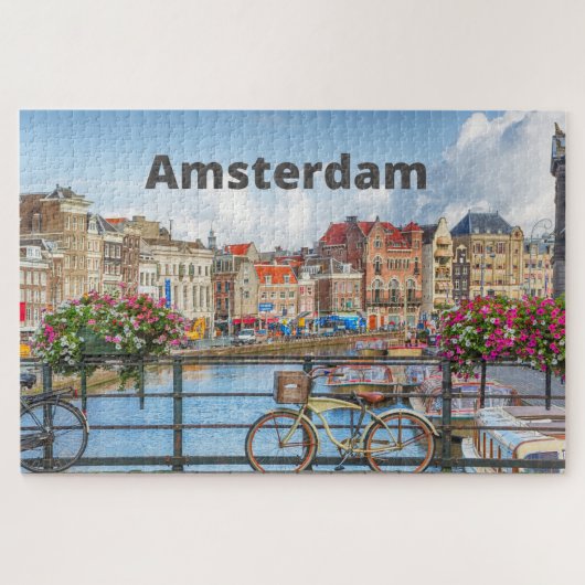 Amsterdam City Uitzicht - Oude gebouwen, rivieren, Legpuzzel (Horizontaal)