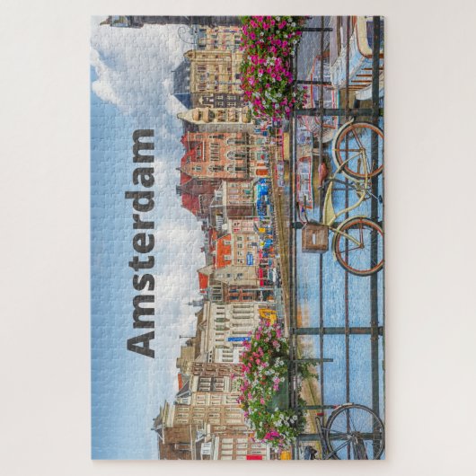 Amsterdam City Uitzicht - Oude gebouwen, rivieren, Legpuzzel (Verticaal)