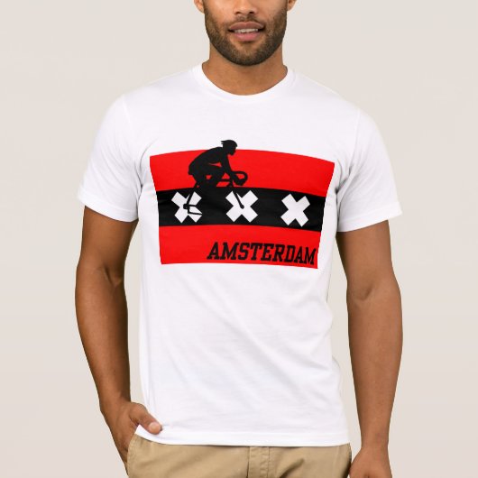 Amsterdam Cycling Male T-shirt (Voorkant)