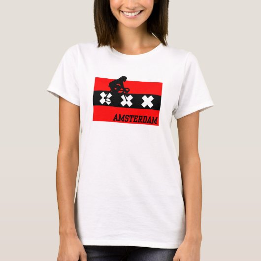 Amsterdam Cycling Vrouw T-shirt (Voorkant)