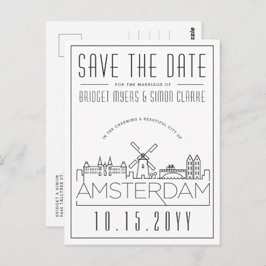 Amsterdam | De gestileerde Veldlijn sparen de Datu Briefkaart (Voorkant / Achterkant)