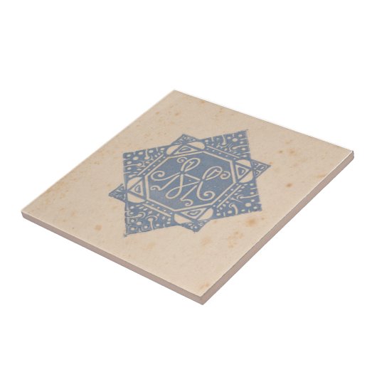 Amsterdam Design Blauw Beige Tegeltje (Zijkant)