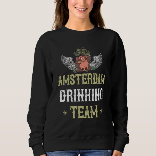 Amsterdam Drank Team Bier Feest Vakantie Trui (Voorkant)