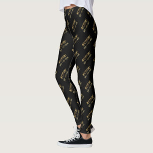 Amsterdam Dutch Black and Gold Kijk Typografie Leggings