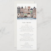 Amsterdam Dutch Canal Landscape Wedding Menu Kaart (Voorkant / Achterkant)