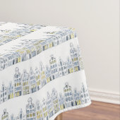 Amsterdam Dutch Houses Waterverf Village Tafelkleed (Voorbeeld)