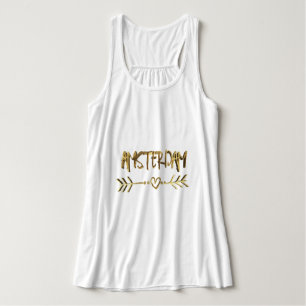 Amsterdam Dutch Love Gold Kijk Typografie Elegant Tanktop